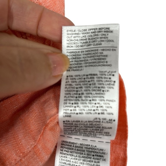 ATHLETA Womens 100% Linen Elastic Waist Peachy Orange Shorts Size 4 S/533545-03 - Picture 8 of 8